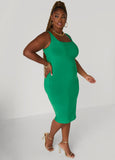 Square Neck Midi Tank Dress