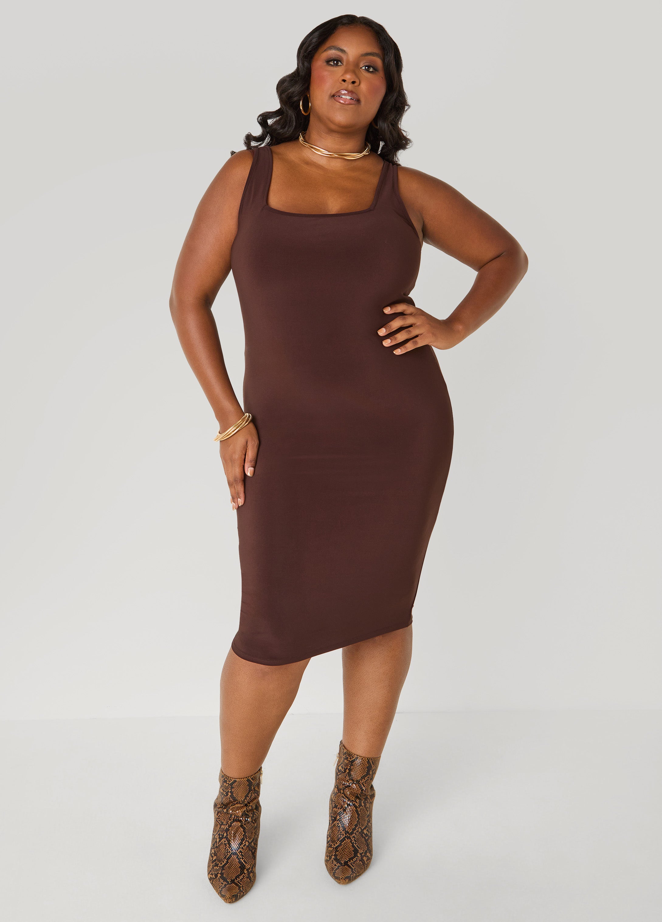 Square Neck Bodycon Tank Dress