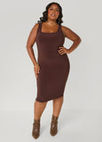 Square Neck Bodycon Tank Dress