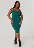 Square Neck Bodycon Tank Dress