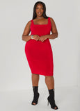 Square Neck Bodycon Tank Dress
