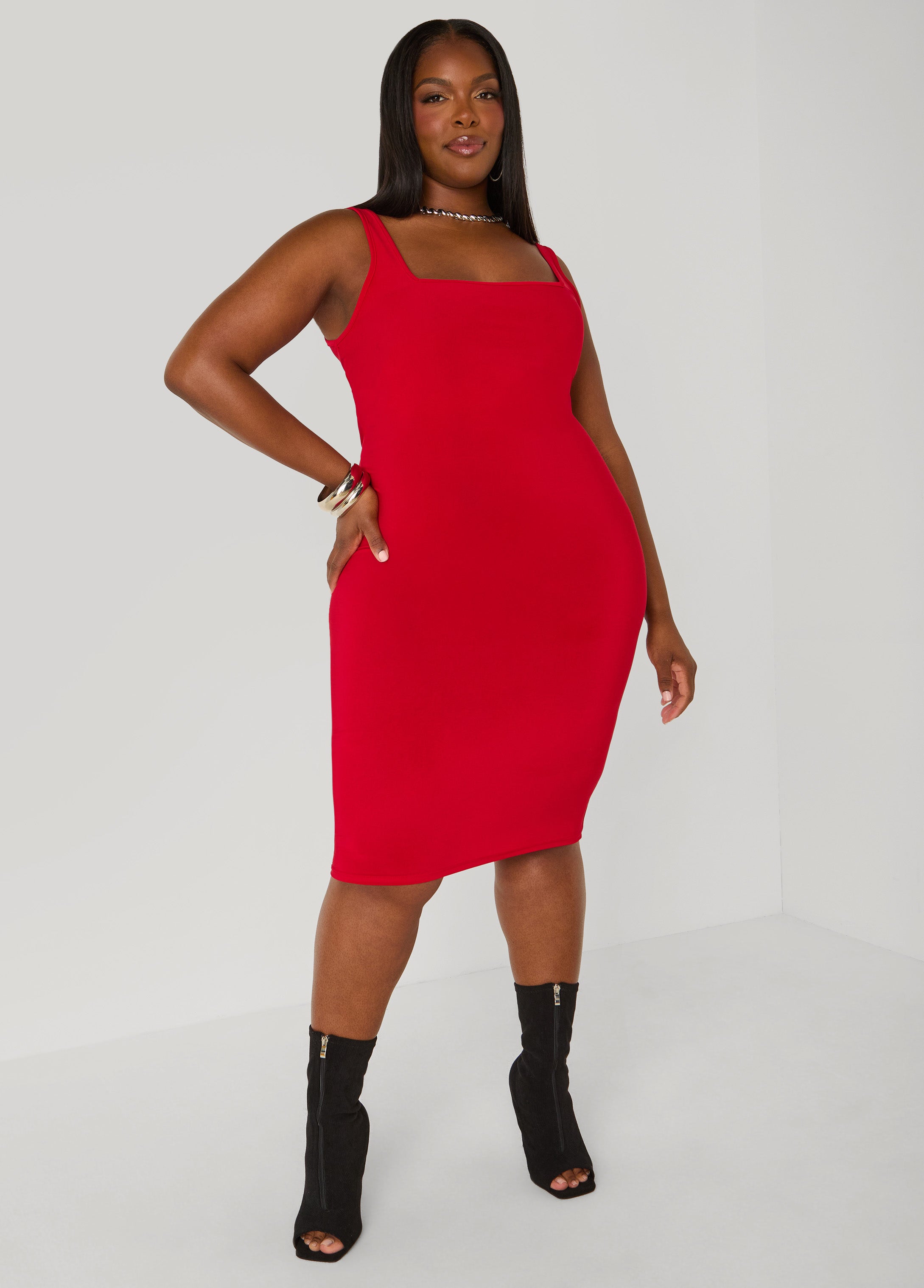 Square Neck Bodycon Tank Dress
