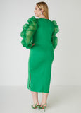 Puff Organza Sleeved Bodycon Dress