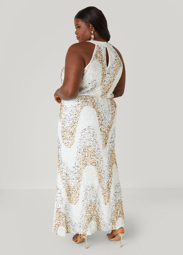 Sequined Velvet Gown