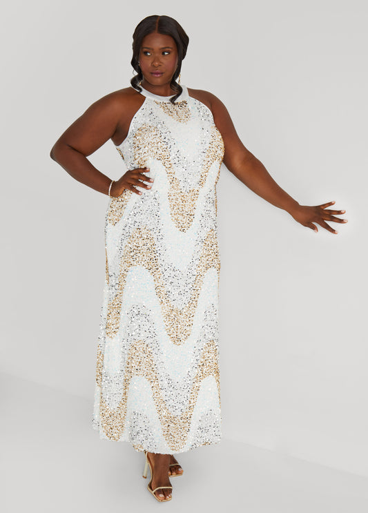 Sequined Velvet Gown