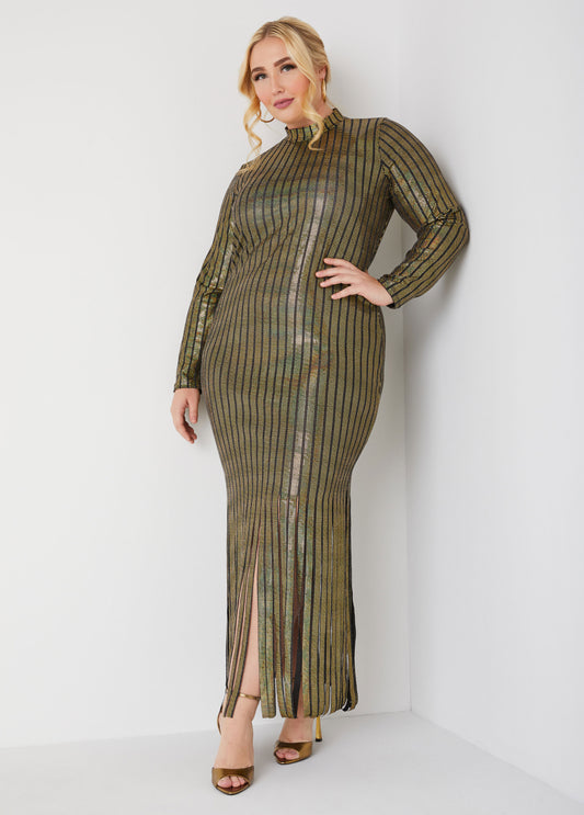 Embellished Fringed Bodycon Dress