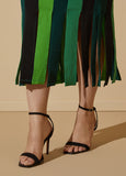 Striped Split Midaxi Dress