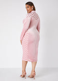 Mesh Paneled Velvet Bodycon Dress