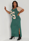 Jersey Two Tone Maxi Dress