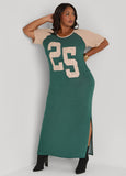 Jersey Two Tone Maxi Dress