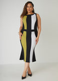 Colorblock Midaxi Sheath Dress