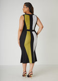 Colorblock Midaxi Sheath Dress