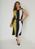 Plus Size Colorblock Midaxi Sheath Dress