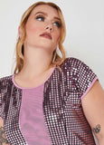 Mesh Paneled Sequined Mermaid Gown