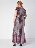 Mesh Paneled Sequined Mermaid Gown