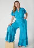 Ruffled Wide Leg Jumpsuit