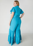 Ruffled Wide Leg Jumpsuit