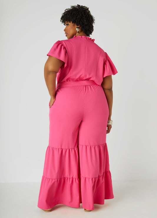 Ruffled Wide Leg Jumpsuit