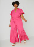 Ruffled Wide Leg Jumpsuit