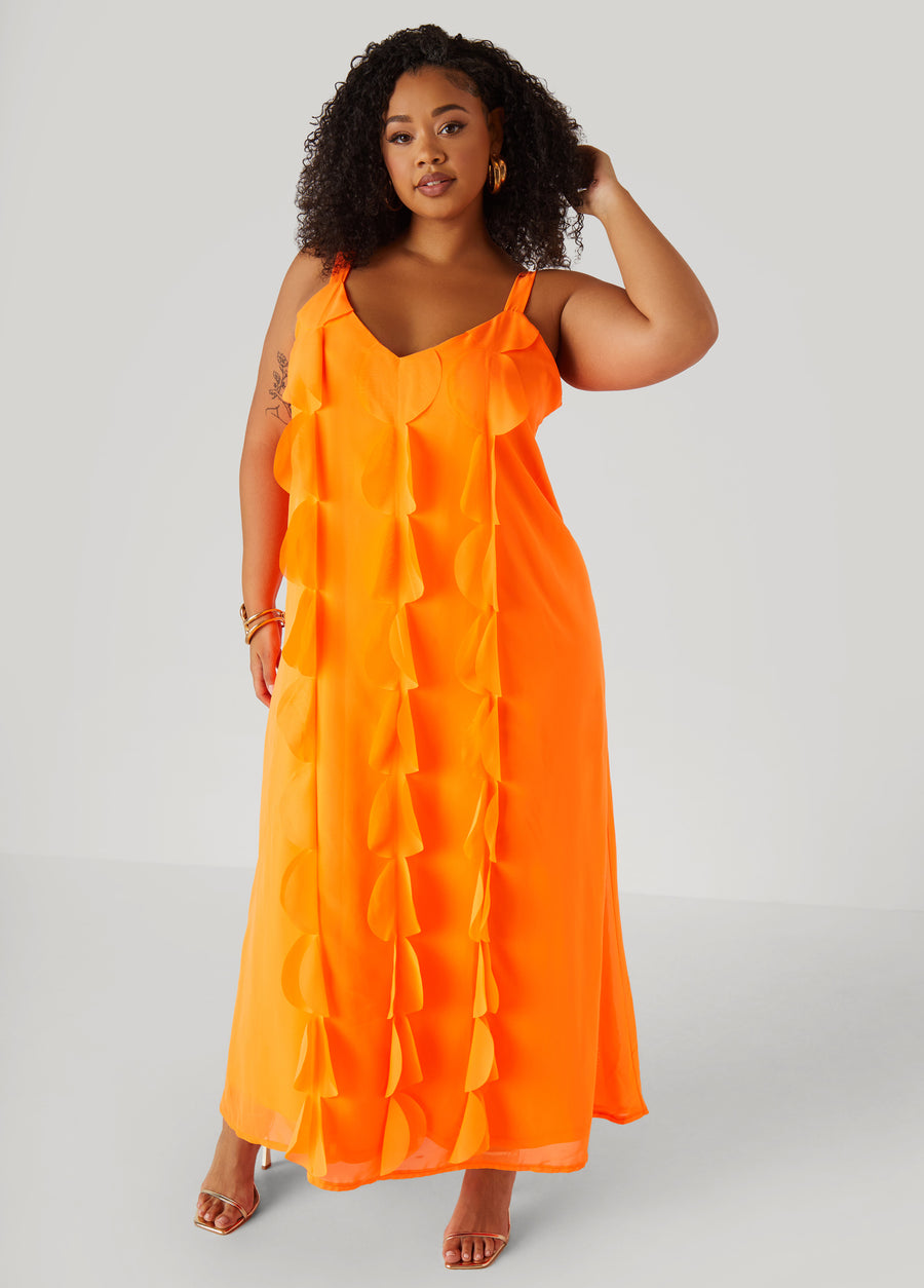 Plus Size Appliqued Maxi Dress