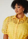 Windowpane Flounced A Line Dress