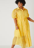 Windowpane Flounced A Line Dress