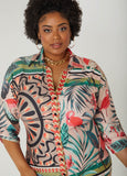 Tropical Print Shirtdress
