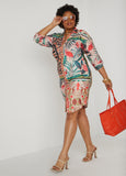 Tropical Print Shirtdress