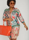Tropical Print Shirtdress