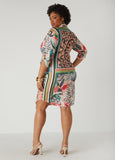 Tropical Print Shirtdress
