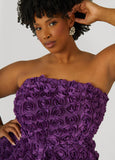 Strapless Rosette A Line Dress