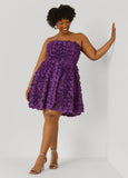Strapless Rosette A Line Dress