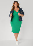Ribbed V Neck Tank Dress