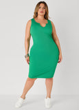 Ribbed V Neck Tank Dress