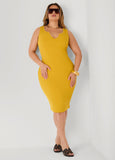 Ribbed V Neck Tank Dress