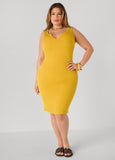 Ribbed V Neck Tank Dress