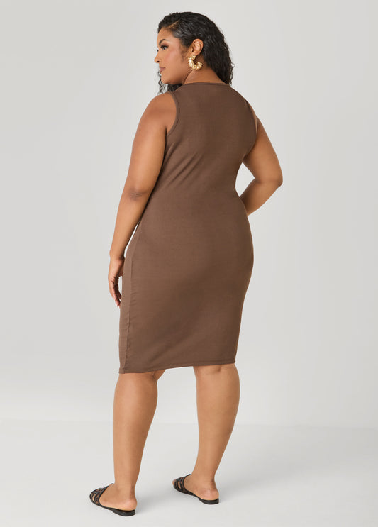 Ribbed V Neck Tank Dress