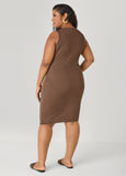 Ribbed V Neck Tank Dress