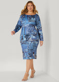 Denim Print Bodycon Dress