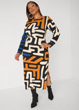 Textured Abstract Maxi Dress