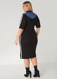 Denim Paneled Bodycon Dress