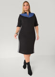 Plus Size Denim Paneled Bodycon Dress