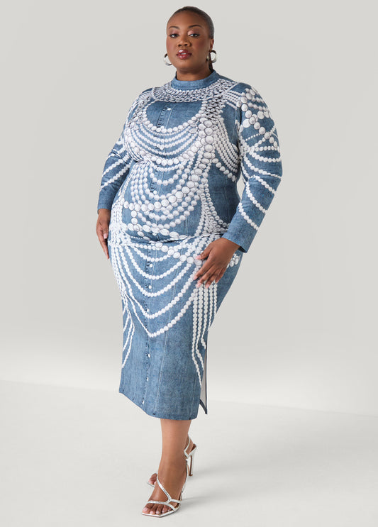 Plus SizePearls And Diamonds Bodycon Dress