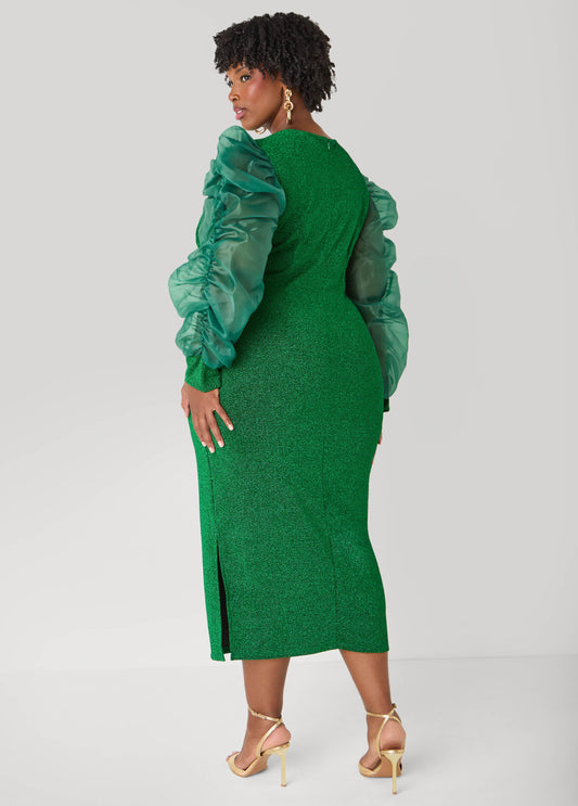 Organza Sleeved Lurex™ Dress