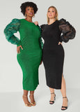 Organza Paneled Lurex™ Dress