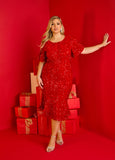 Plus Size Holiday Dress Sequined Sheath Dress Plus Size Cocktail Dress