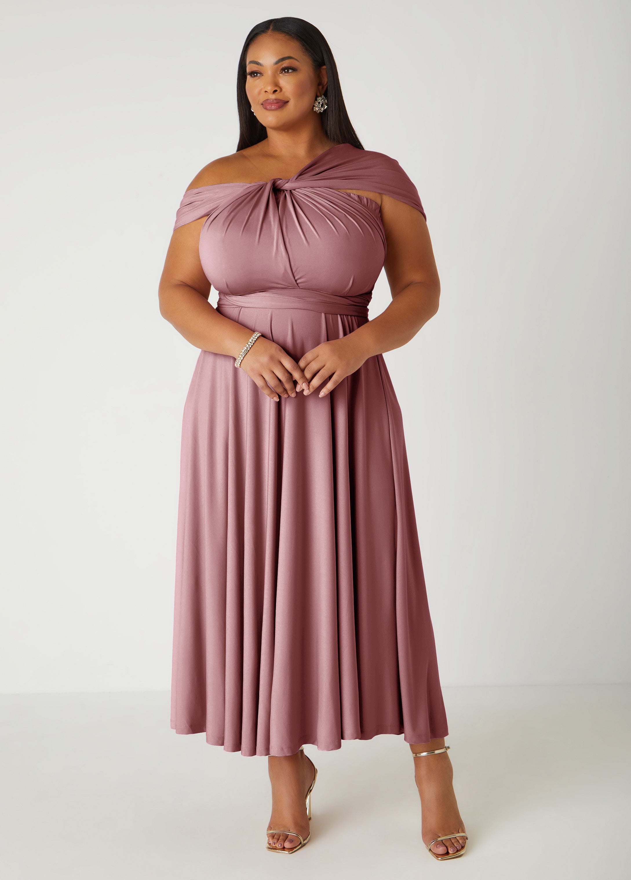 Plus Size Maxi Dress Blush Pink Infinity Dress Multi Way Dress