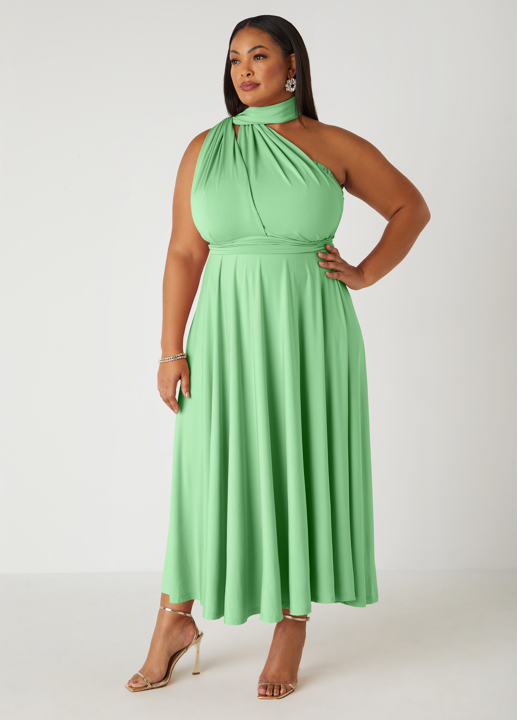 Plus Size Maxi Dress Green Infinity Dress Multi Way Dress
