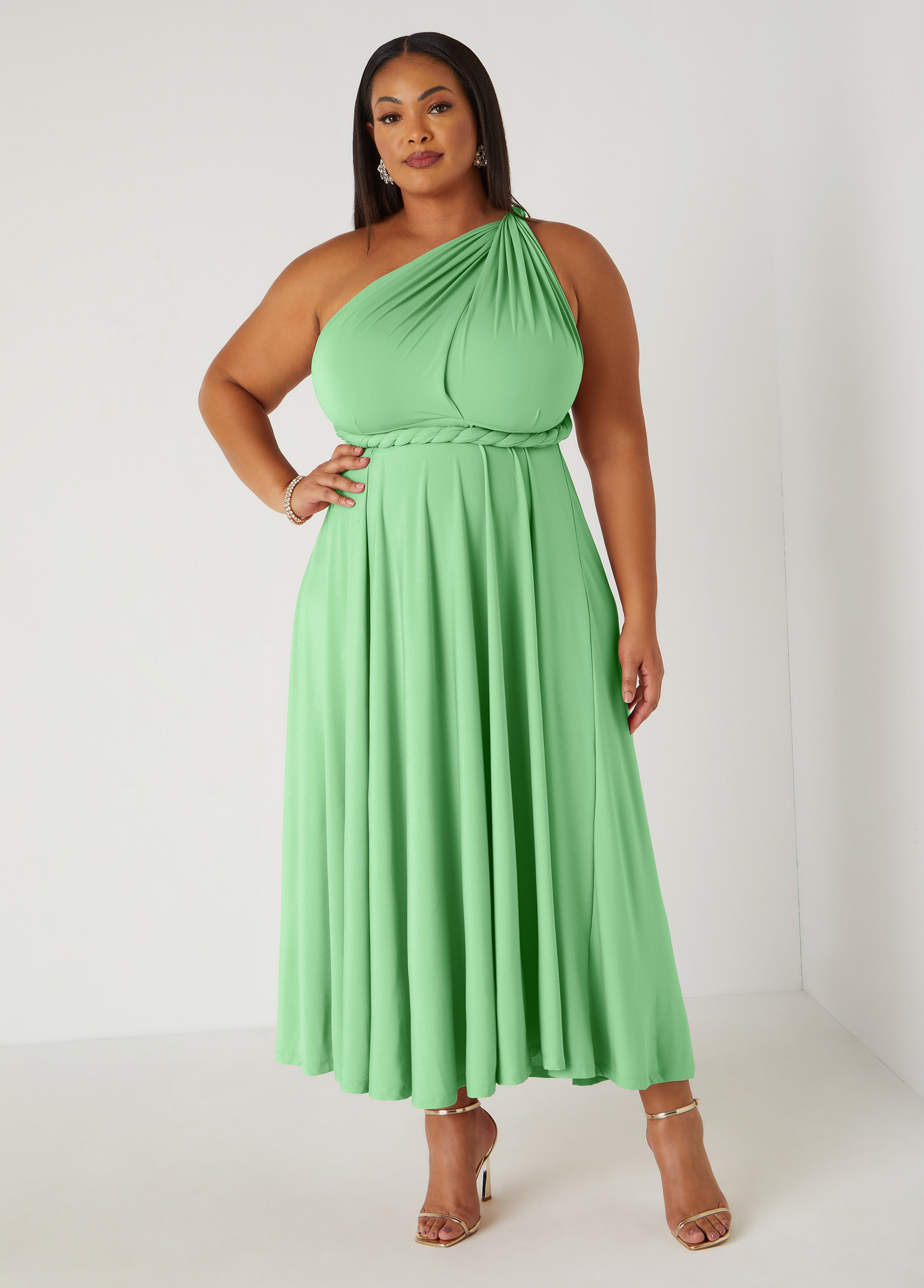Plus Size Maxi Dress Green Infinity Dress Multi Way Dress