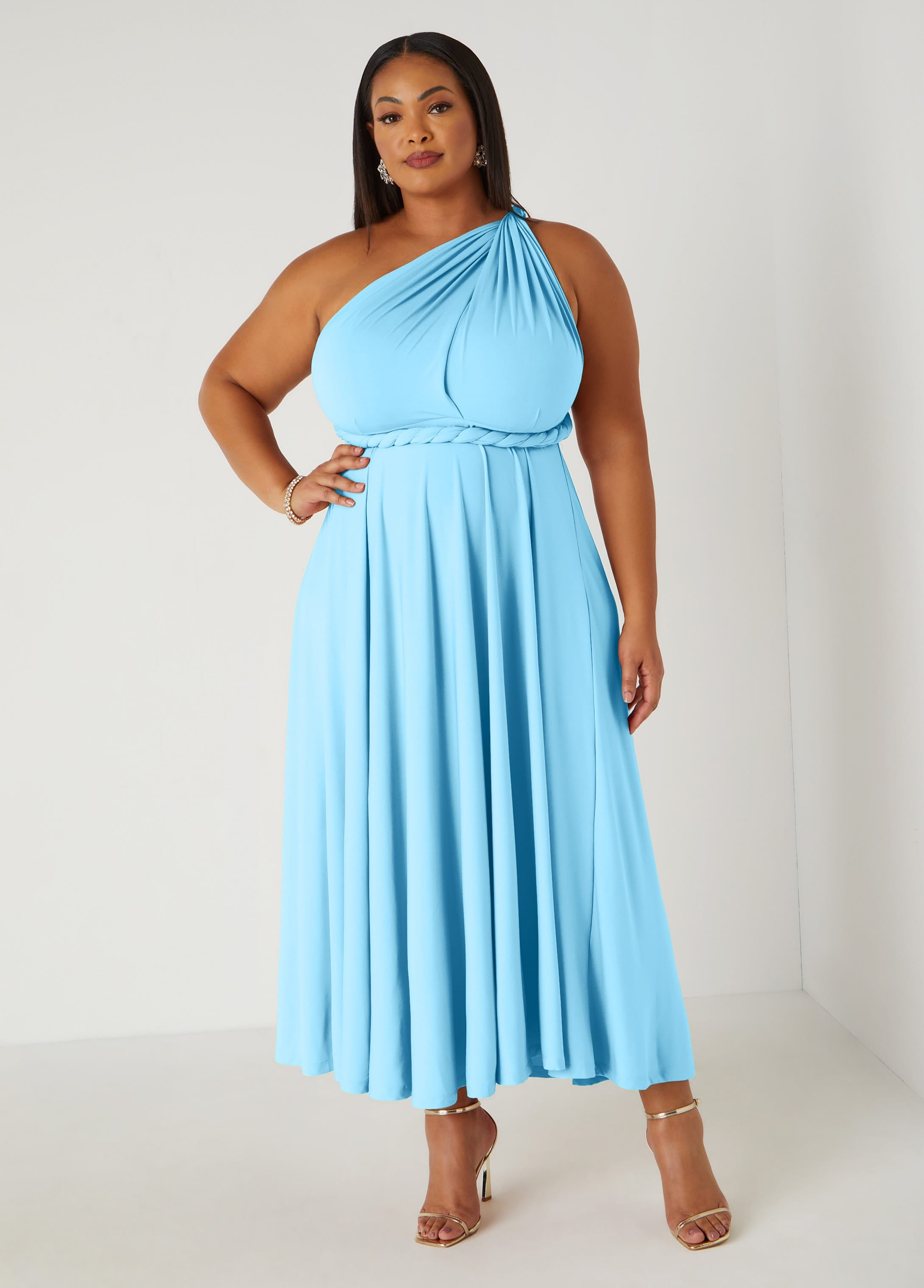 ashley stewart maxi dresses Printed Faux Wrap Maxi Dress Ashley Stewart